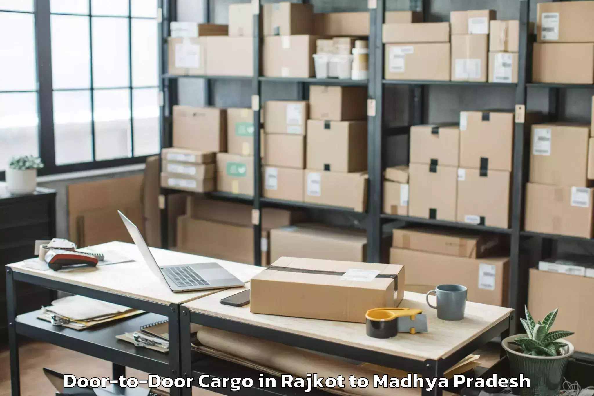 Book Rajkot to Punasa Door To Door Cargo Online